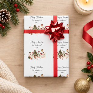 Jul Anka Familjefest Vattenfärg Presentpapper