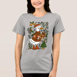 Jul Anka Söt Vinter Semester Blommig T Shirt