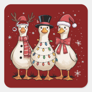 Jul Anka Tomte Dum Cuteness Snömannen Jul Fyrkantigt Klistermärke
