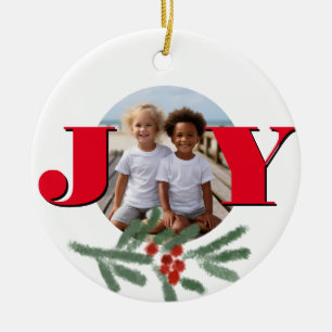 Jul-anpassa JOY Holly-fotomall Julgransprydnad Keramik