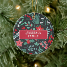 Jul anpassad familjen namn blommönster