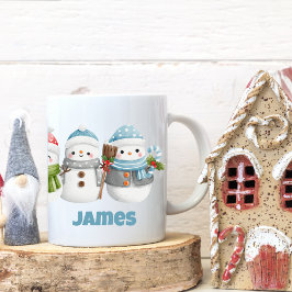 Jul Anpassade Cute Snögubbe Helgdag Gift Kaffemugg