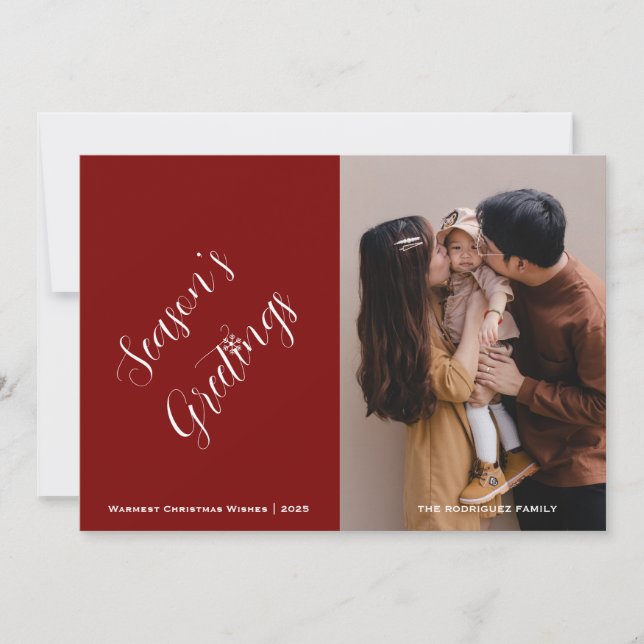 Jul-Anpassadet Foto och text Julkort (Framsida)