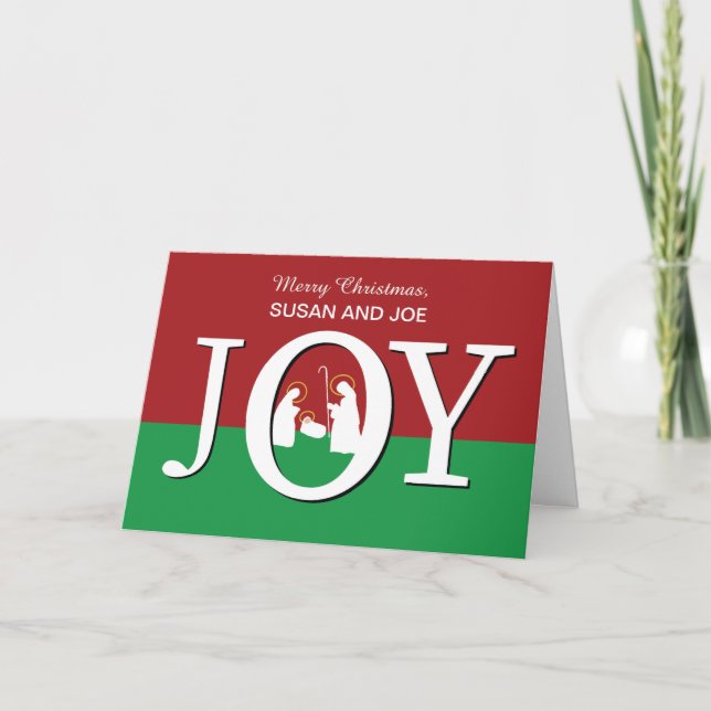 Jul - Anpassat namn JOY på Röd och Grönt Kort (Framsida)