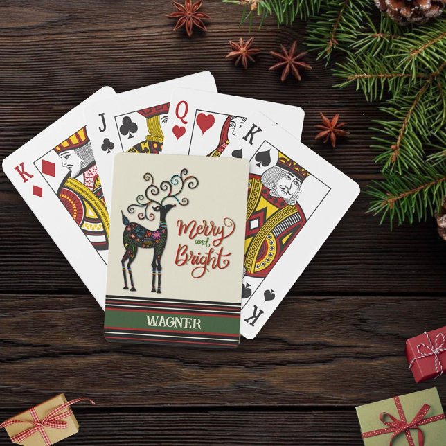 Jul - Anpassat namn Reindeer Inspirief Casinokort (Skapare uppladdad)