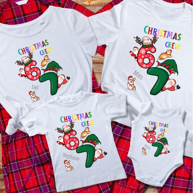 Jul Anpassningsbar Familj Crew Kul T Shirt (Skapare uppladdad)