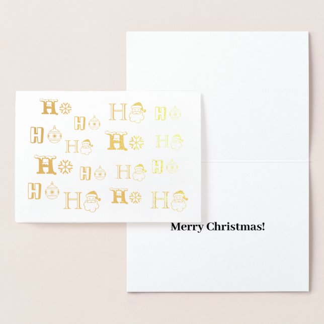 Jul: anpassningsbar Ho Ho mönster söt Folierat Kort (Display)