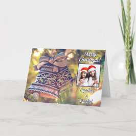 Jul-anpassningsbar-kort för foto- och texthälsning helgkort