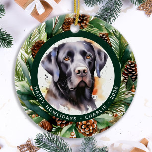 Jul Ansikte Mask Santa Hund 2020 Karantän Julgransprydnad Keramik