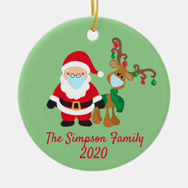 Jul Ansiktsmask Pappa Tom Julbock Julgransprydnad Keramik (Framsidan)