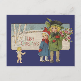 Jul Antik Barn Illustration 1920 Helg Vykort