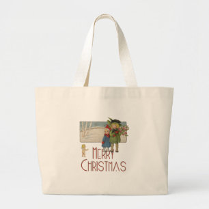 Jul Antik Barn Illustration 1920 Jumbo Tygkasse