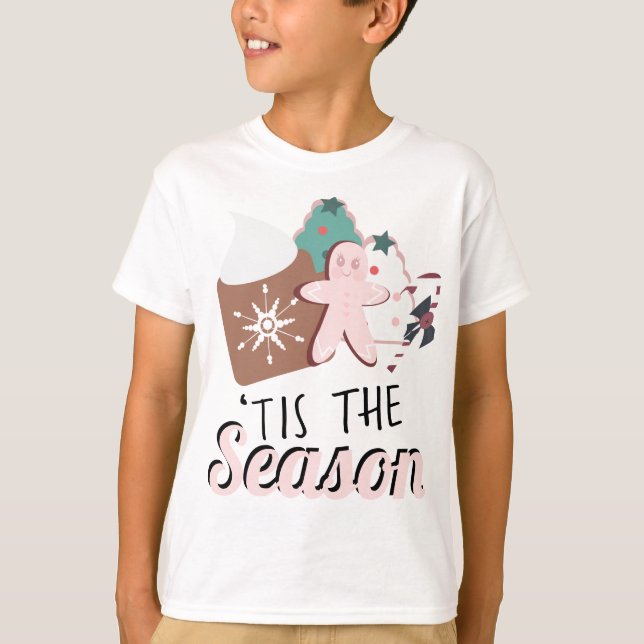 Jul Är Årstiden Kakor Varm Choklad   T Shirt (Framsida)