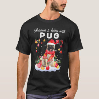 Jul är bättre med Pug rolig hund T Shirt
