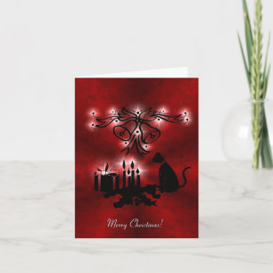 Jul Artdeco med svart katt Helgkort