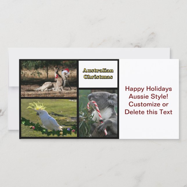 Jul Aussie Stil Animals Julkort (Framsida)