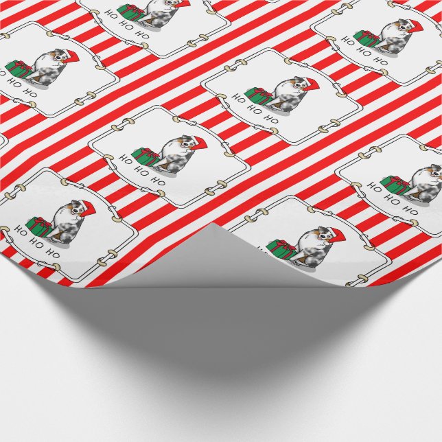Jul Australian shepherd (blått blått grå/w 1) Presentpapper (Hörn)