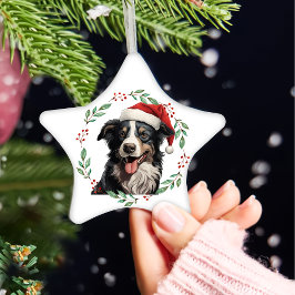 Jul Australian shepherd Personlig Julgransprydnad Keramik
