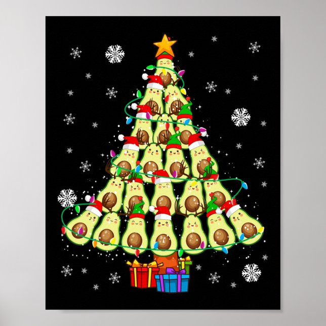 Jul Avocado Älskare Santa Elf Reindeer Avocado Poster (Framsidan)