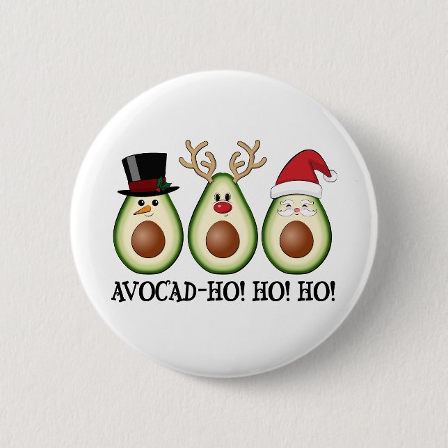 Jul Avocado Frosty, Rudolph och Santa Avocado Fros Knapp (Framsida)