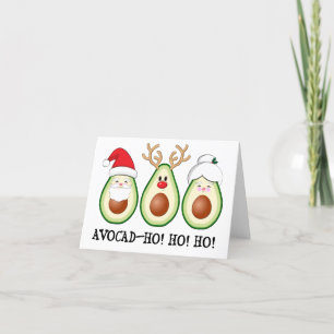 Jul Avocado Santa, Rudolph och Claus Helgkort