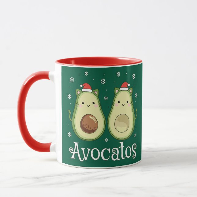 Jul Avocatos Kawaii Cat & Avocado Mugg (Vänster)