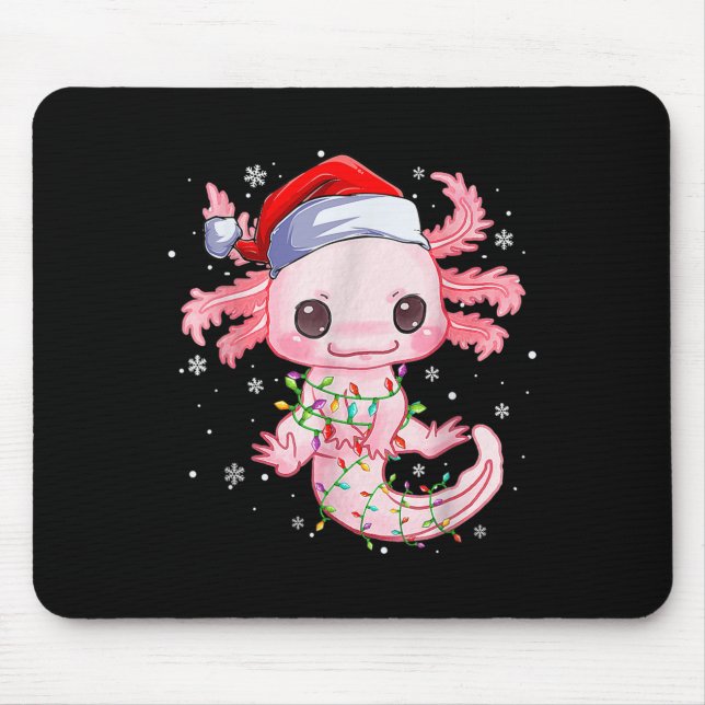Jul Axolotl Santa Hat Ljus japansk Cute A Musmatta (Framsidan)