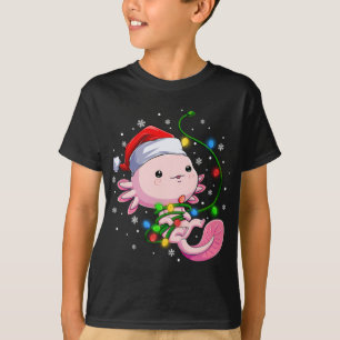 Jul Axolotl Santa Hat Ljus japansk cute T Shirt