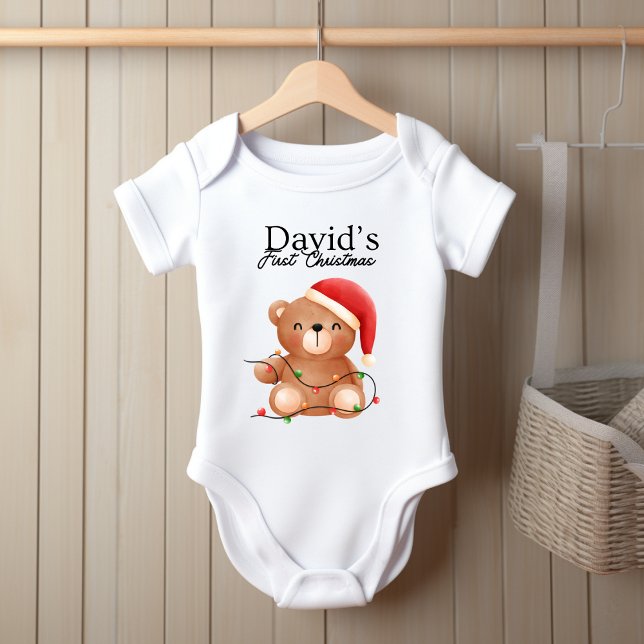Jul Baby Bear Bodykostym T Shirt (Christmas Baby Bear Personalized bodysuit)