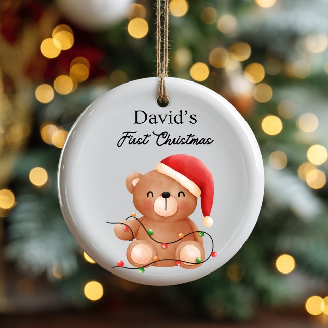 Jul Baby Bear Ornament (Personalized Christmas Baby Bear Ornament )