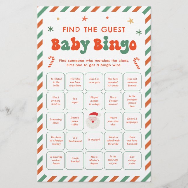 Jul Baby Bingo Hitta gästspelet (Framsida)