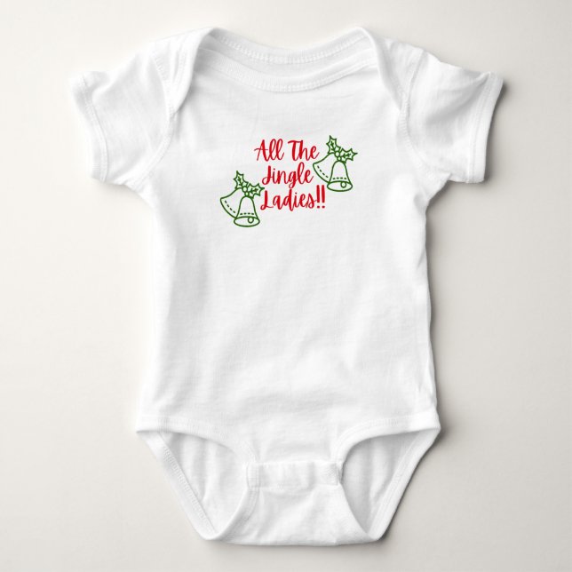 Jul Baby Bodykostym - Jingle Dam Klockor T Shirt (Framsida)
