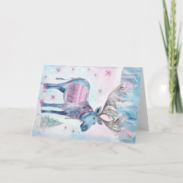 Jul Baby djur Elk Julhälsningar Kort