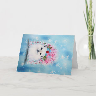 Jul Baby djur Hedgehog Helgdag Kort