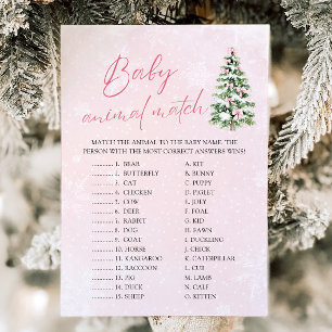 Jul Baby Djur Match Baby Shower Spel Inbjudningar