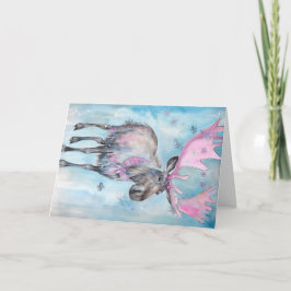 Jul Baby djur Moose Julhälsningar kort