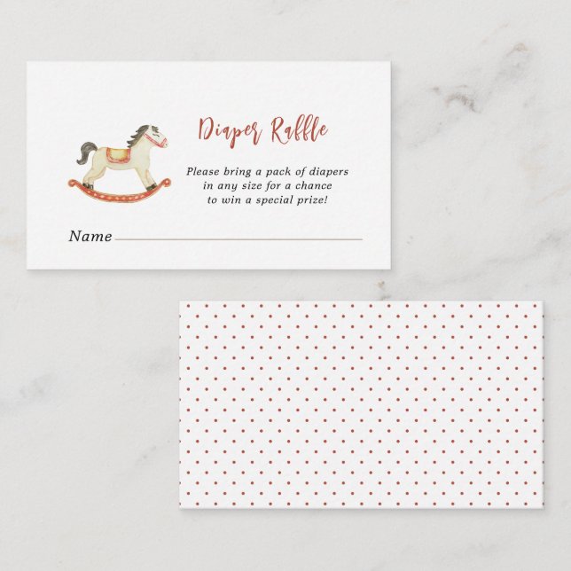 Jul Baby dusch Diaper Raffle Tilläggskort (Fram/baksida)