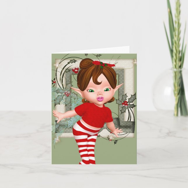 Jul Baby Fairy Note-kort Helgkort (Framsida)