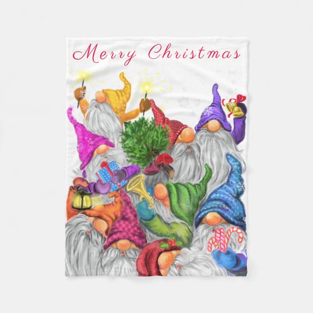 Jul Baby Fleece Blanket Gnome Party - Roligt (Framsidan)