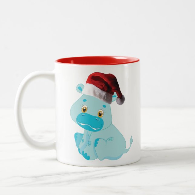 Jul Baby Hippo Två-Tonad Mugg (Vänster)