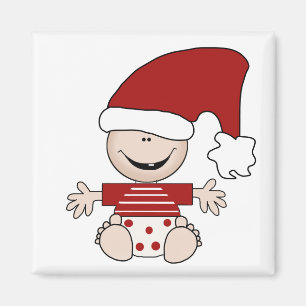 Jul Baby i Stocking Cap Tshirts och Gifts Magnet