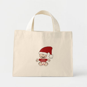 Jul Baby i Stocking Cap Tshirts och Gifts Mini Tygkasse