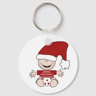 Jul Baby i Stocking Cap Tshirts och Gifts Nyckelring