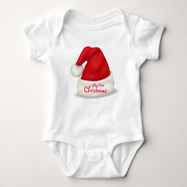 Jul Baby Jersey Bodykosti/Min första jul T-shirt (Framsida)