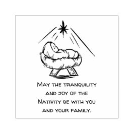 Jul Baby Jesus i Manger Hälsning Stämpel