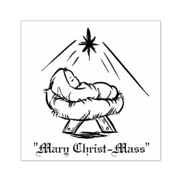 Jul Baby Jesus i Manger "Mary Kristus-Mass" Stämpel