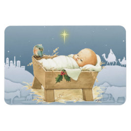 Jul Baby Jesus Nativitet 4 x 6 Magnet