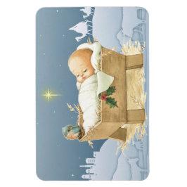 Jul Baby Jesus Nativitet 4 x 6 Magnet