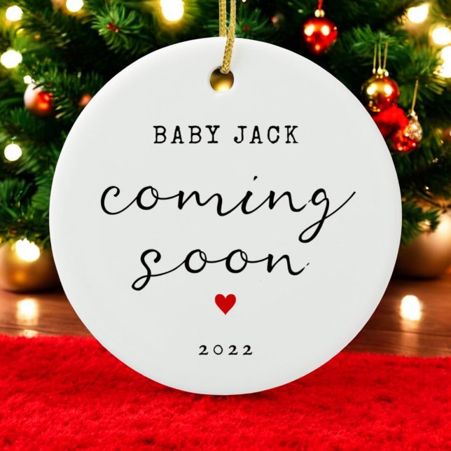 Jul Baby kommer snart Namn Ornament (Skapare uppladdad)