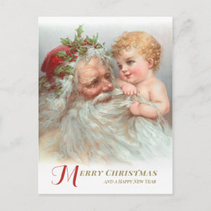 Jul Baby leker med julskägget CC1180 Vykort